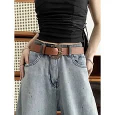 cinto cowboy cinto masculino couro cinto masculino couro legítimo Retro ocidental marrom cinto estilo feminino com Jeans
