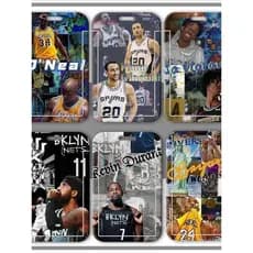 Porta-cartões com tema de basquete, com imagens de Curry, Morant e James, para cartões de estudante, cartões de refeição