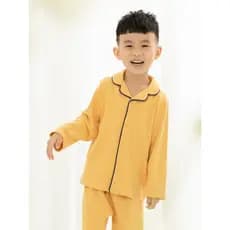 Yazan crianças Homewear outono inverno quente alemão veludo meninos meninas pijamas calças de outono em torno do pescoço