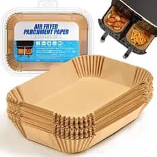 Forros Descartáveis para Air Fryer Ninja: 125 unidades de papel pergaminho retangular de 8,7x5,5" para Air Fryer de cest