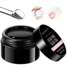 Cola em Gel Sólida Makartt para Unhas Postiças: Cola em Gel Forte para Unhas Falsas, Gel Transparente de Longa Duração p