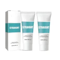 Creme Alisador de Cabelo com Proteína, Creme Alisador de Proteína Silk & Gloss para Cabelos Cacheados da Maigoole (2PC)