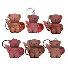 Batom em Forma de Urso para Chaveiro, Batom 2 em 1 em Forma de Urso com Acabamento Matte Velvet Mousse, Batom à Prova d'
