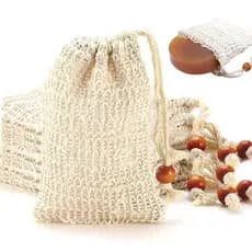 Pacote com 8 Sacos para Sabonete de Sisal Natural, Bolsa de Malha para Economizar Sabonete, Esfoliante, Espumante e Seca