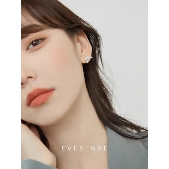 Brinco Pendente Brinco Semijoias Brinco Ear Cuff Brincos de diamante com nó de prata, estilo legal, brincos exclusivos,