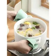 Silicone anti queimadura Luva térmica cozinha Luva resistente ao calor FaSoLa Luvas de isolamento térmico de cozinha Sil