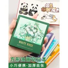 Pintura a óleo pequeno caderno tamanho pequeno Mini caderno quadrado engrossado alto valor ins estudante toque peixe erv