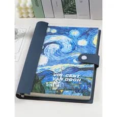 Retro pintura a óleo caderno de folhas soltas transparente casca macia caderno destacável b5 diário estudantes universit