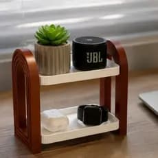 Porta Objetos Multiuso Organizador de Mesa 2 Andares Prateleira Organizadora de Mesa