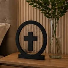 Objeto Decorativo Cruz 3D Decoração Cristã Minimalista para Casa