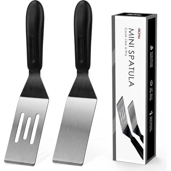 Espátula Pequena Profissional, Conjunto de 2 Espátulas de Aço Inoxidável, Cortador e Espátula para Servir na Cozinha, pa