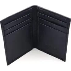 Carteira Slim com Bolso Frontal para Homens – Carteira Minimalista em Couro Genuíno, Bloqueio RFID, Comporta Cartões e D