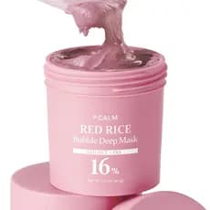 P.CALM Red Rice Bubble Deep Mask | Uneven Tone & Brightening Care, Carbonated Water & Red Rice Ferment for Smooth, Clean