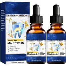 2PCS Beerakt Solução de Reparação Oral, Enxaguante Bucal com Sabor de Menta, Melhora Eficazmente a Higiene Oral e Propor