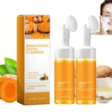 2 Peças de Limpador Facial de Cúrcuma, Espuma de Limpeza Facial Iluminadora com Cúrcuma, Limpador Facial de Limpeza Prof