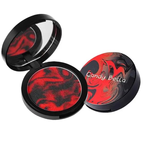 Pó Compacto para Controle de Oleosidade, Pó Compacto Red Jelly, Pó Matte à Prova d'Água de Longa Duração, Minimiza Linha