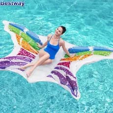 Bestway colorido grande borboleta água inflável flutuante linha adulto água engrossado cama flutuante anel de natação al