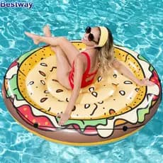 Bestway bestway hambúrguer saco de água inflável cordão cama flutuante das mulheres dos homens adulto lazer foto anel na