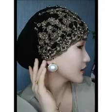 Chapéu feminino capa de cabeça feminino volta verão idosos novo estilo Casual mãe chapéu estilo fino frisado capa cabelo