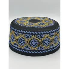 Chapéu de retorno masculino novo estilo chapéu de retorno topo plano borda redonda retorno desempenho chapéu flor azul l