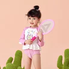2025 novo estilo maiô infantil bonito princesa menina primavera quente bebê triângulo de uma peça 3 anos de idade menina