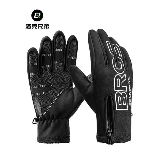 Rock irmãos outono inverno luvas de ciclismo da motocicleta luvas quentes dedo cheio luvas da bicicleta masculino tela t