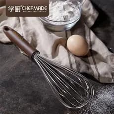 Aprenda batedor Manual de cozinha 304 aço inoxidável 33cm bomba de ovo creme ovo branco batedor cozimento bolo WK9214