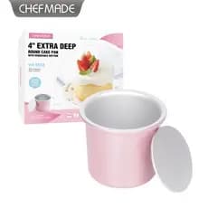Aprenda a cozinhar 13cm aumentar fundo móvel bolo molde rosa pó ânodo Curling borda queijo bolo mágico esponja Chiffon f