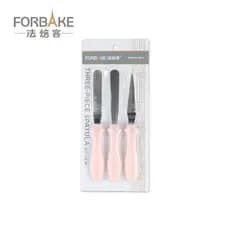Espátula de aço inoxidável para padeiro francês, espátula de creme para decoração de bolo, conjunto de três peças, faca