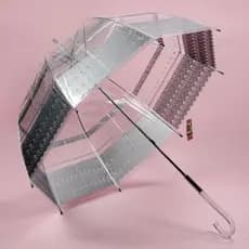 QIUTONG Guarda-chuva transparente arqueado Guarda-chuva transparente Guarda-chuva bolha Guarda-chuva de alça longa Guard