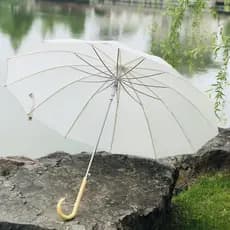 Guarda-chuva de 12 ossos para meninas, retrô, elegante, à prova de vento, alça longa, guarda-sol, automático, literário