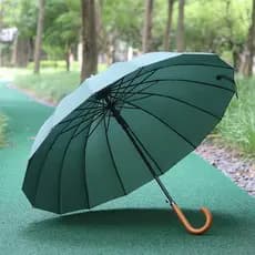 Mori série verde escuro cor sólida masculino feminino à prova de vento guarda-sol de 16 ossos automático guarda-chuva de