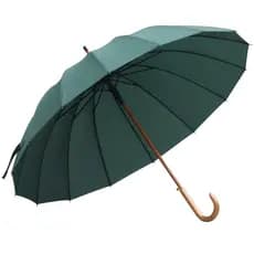 QIUTONG Guarda-chuva masculino Extra grande de madeira maciça de 16 ossos de cabo longo ensolarado guarda-chuva duplo de