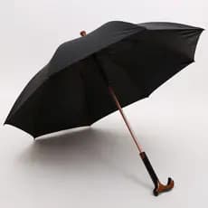 Qiutong forte à prova de vento liga de alumínio muletas guarda-chuva guarda-sol de cabo longo opaco vinil grosso