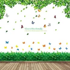Adesivos de parede removíveis, árvore verde fresca, grande, sala de estar, fundo de TV, quarto, cabeceira, decoração, pi