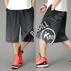 Verão fino calças de praia calças cortadas calças grandes Shorts masculino tamanho grande Casual esportes elástico cintu