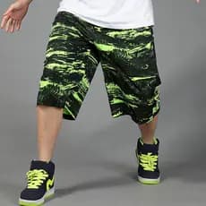 Calças cortadas de verão masculinas versão solta Shorts calças cortadas masculinas tamanho grande elástico 5 pontos calç