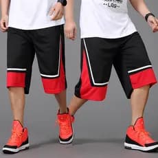 Verão gordo cara calças cortadas mais gordura plus Size calças cortadas Shorts gordos masculino solto basquete cortado c