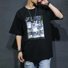 Verão de manga curta camiseta masculina fino puro algodão estudante 2021 novo estilo solto camiseta mais gordura plus Si