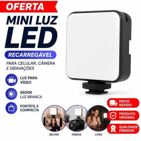 Mini Luz LED Portatil Para Celular Selfie Live Vídeo Câmera USB