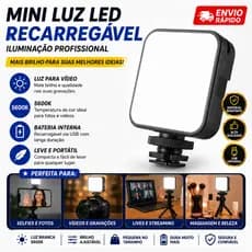 Mini Luz LED RGB Portátil Fotográfica para Foto e Vídeo, Luz de Preenchimento para Celular e Câmera