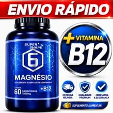 Magnésio 6 em 1 + B12 Metilcobalamina 1000 mg  Malato Taurato Citrato Ascorbato Óxido Ascorbato