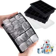 Molde de cubo de gelo para vela, quadrado, preto, caixa de gelo congelada, moedor de Silicone, redondo, uísque, grande m