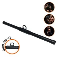 Barra Puxador Pulley Reto de Academia Musculação Cross Over Treino de Costas com Giro Resistente