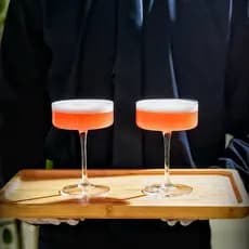 Guia de barra estilo japonês, cristal sem chumbo, corte Horizontal, vidro champanhe plano, criativo, Martini, Margarita,