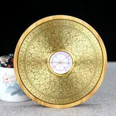 Bússola de madeira de bambu de alta precisão profissional três-Yuan placa de três integrada placa de latão redonda Carry