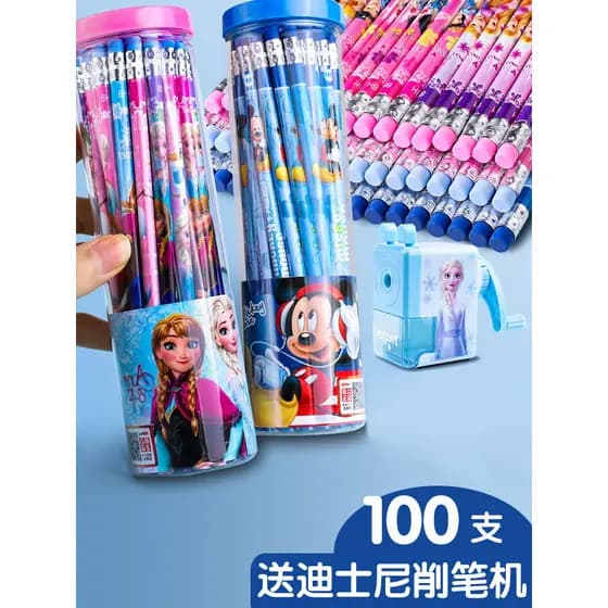 Lápis infantis Alunos da escola primária Lápis de escrita hb não tóxicos Frozen Mickey Cartoon com ponta de borracha 30