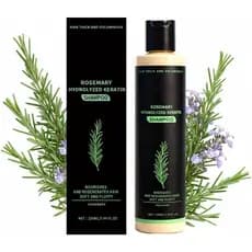 220ml / 7,4 fl. oz. Shampoo Orgânico de Alecrim para Crescimento Capilar, Shampoo de Alecrim com Queratina Hidrolisada –