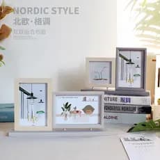 Criativo moldura de foto mesa quadrada 13cm 20cm combinação de emenda de duas cores moldura de foto escritório decoração