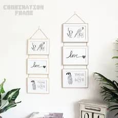 Criativo nórdico simples 20cm 23cm moldura de foto combinação conjunta triplo foto das crianças ins estilo parede pendur